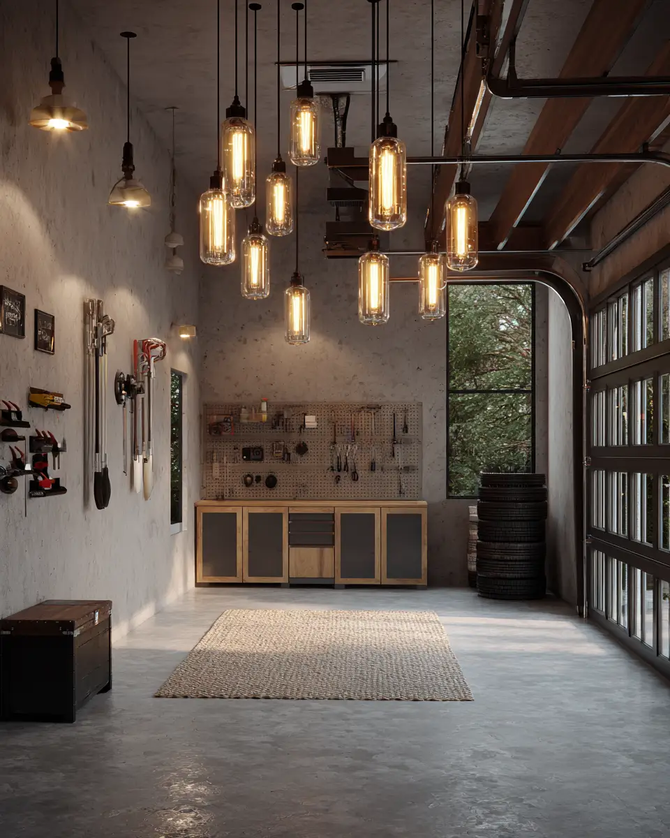 Cream Transitional Garage Decor Ideas