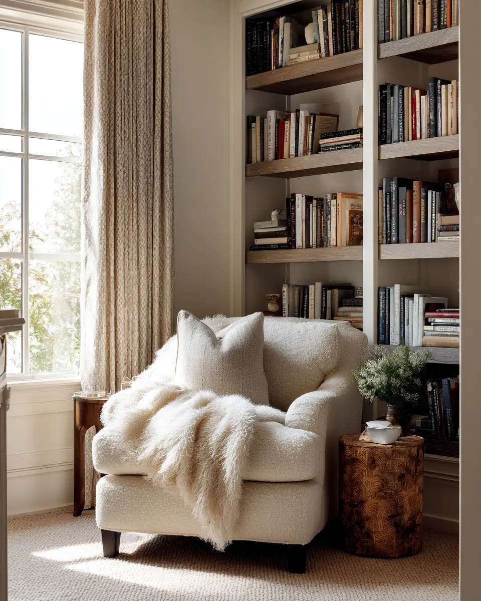 Cream Transitional Home Office Decor Ideas