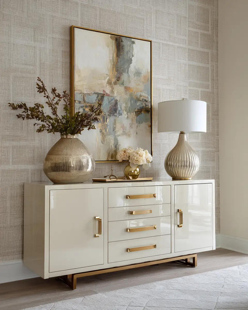 Cream Transitional Home Office Decor Ideas