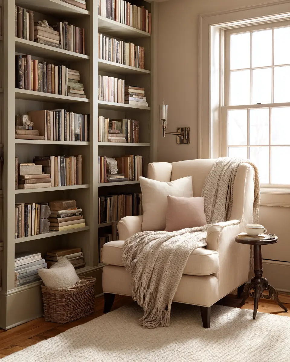 Cream Transitional Home Office Decor Ideas