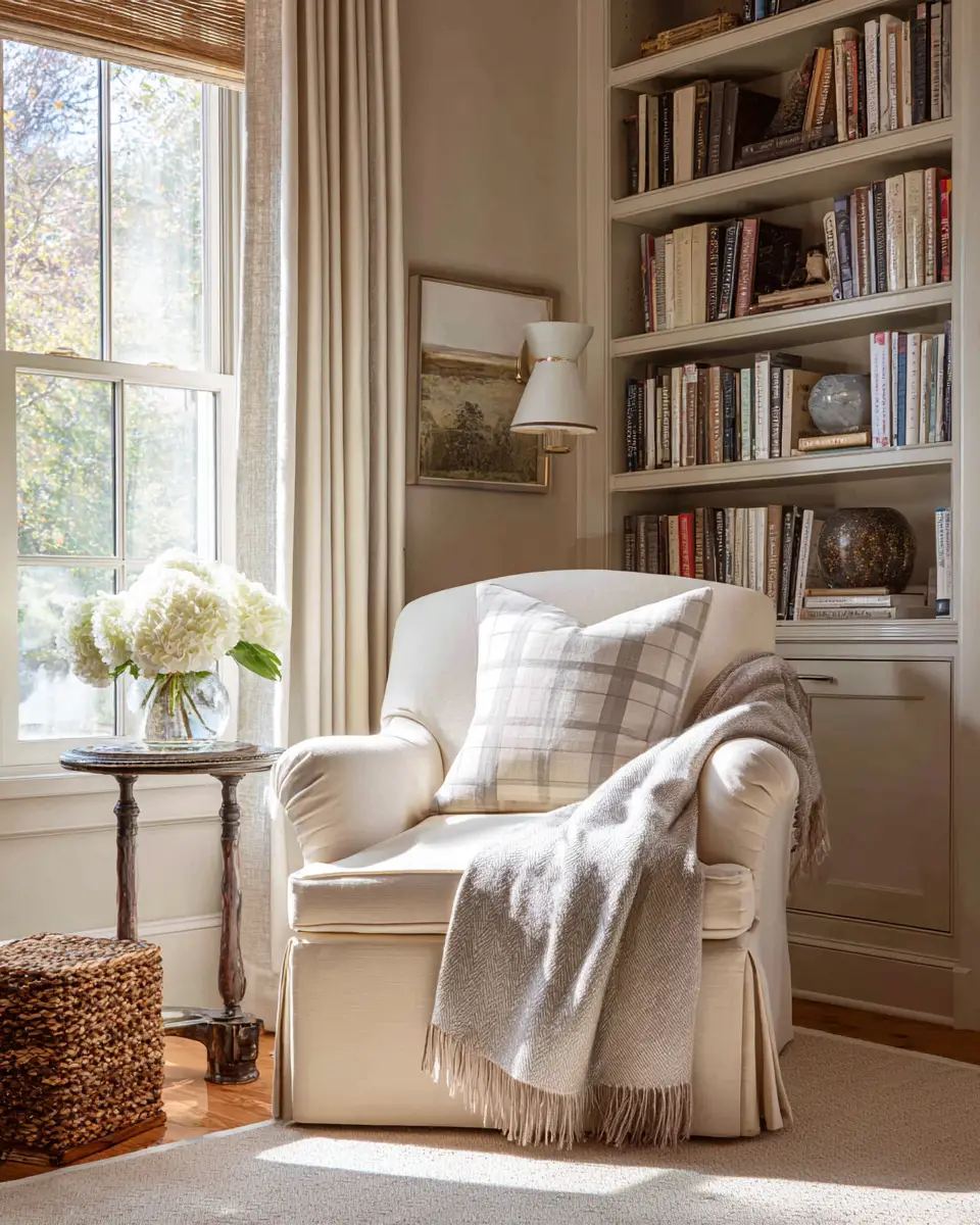 Cream Transitional Home Office Decor Ideas