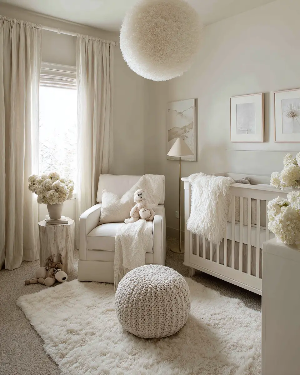 Cream Transitional Nursery Decor Ideas - Featured