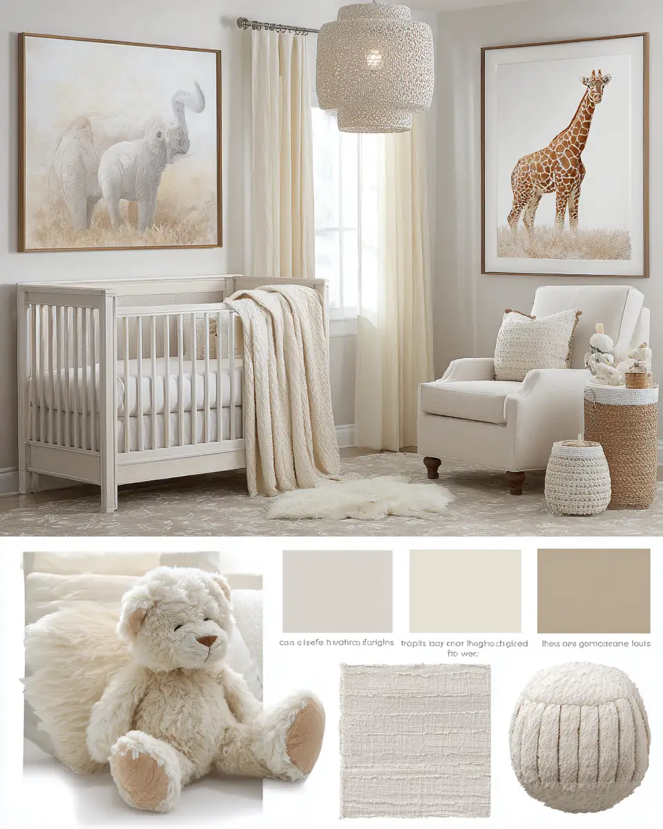 Cream Transitional Nursery Decor Ideas