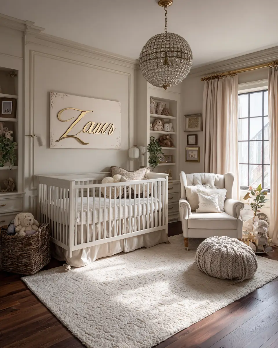 Cream Transitional Nursery Decor Ideas