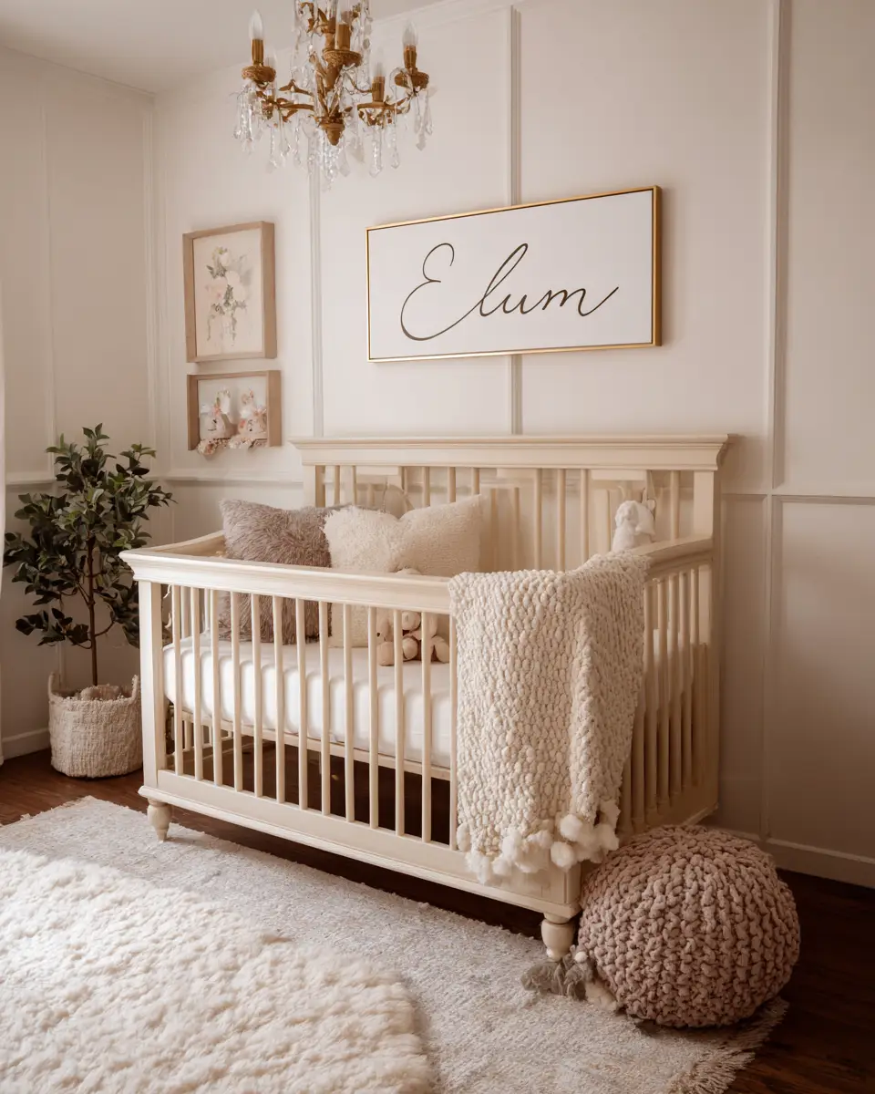 Cream Transitional Nursery Decor Ideas