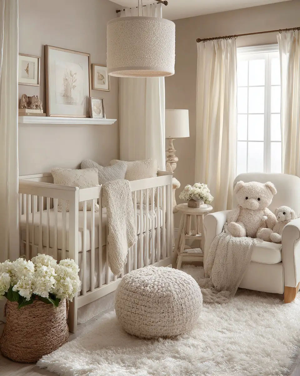 Cream Transitional Nursery Decor Ideas