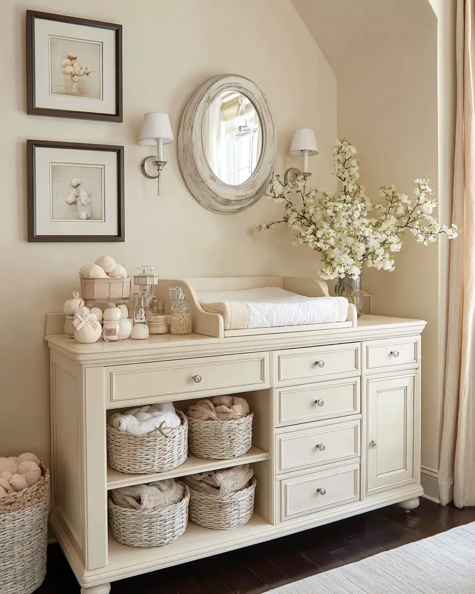 Cream Transitional Nursery Decor Ideas