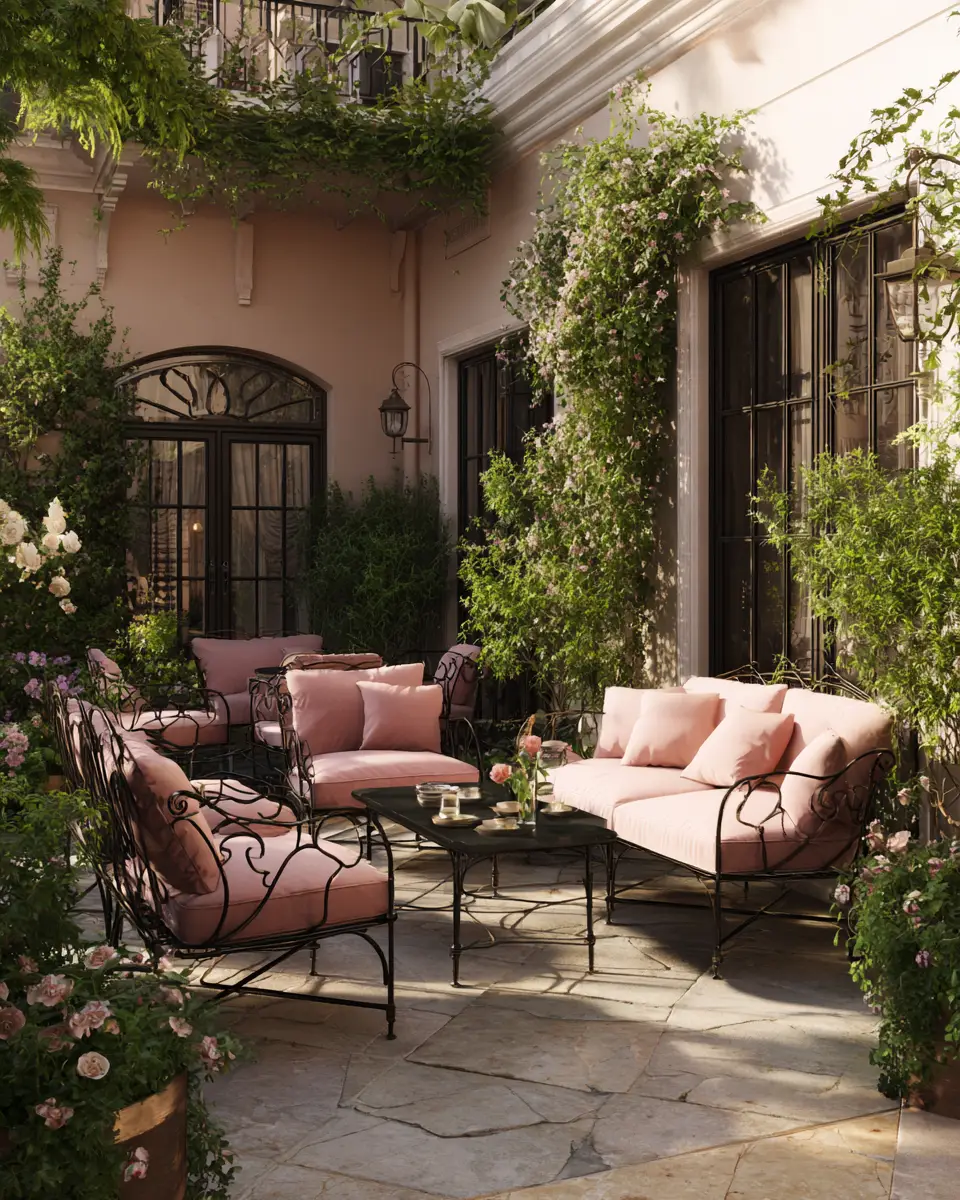 Dusty Rose Classic Patio Decor Ideas