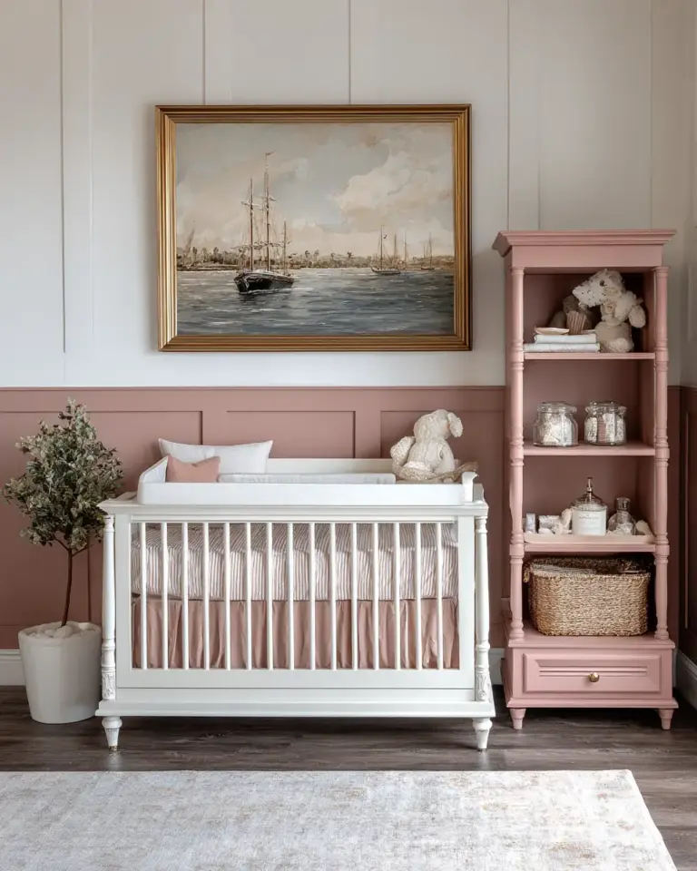 Dusty Rose Coastal Nursery Decor Ideas - Featured