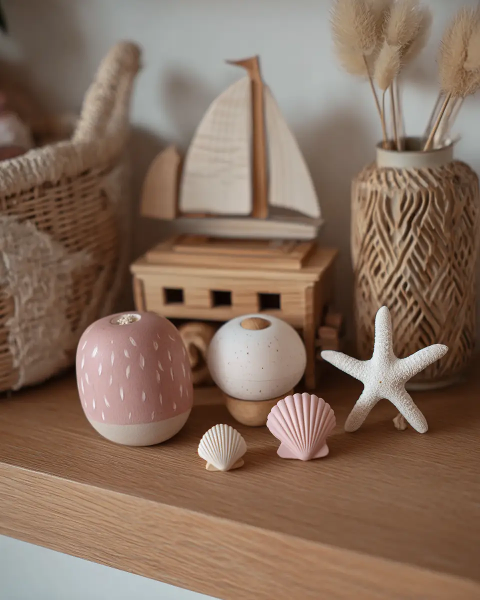 Dusty Rose Coastal Nursery Decor Ideas