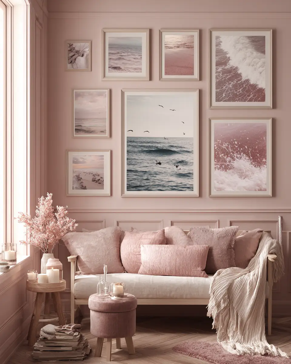 Dusty Rose Coastal Nursery Decor Ideas