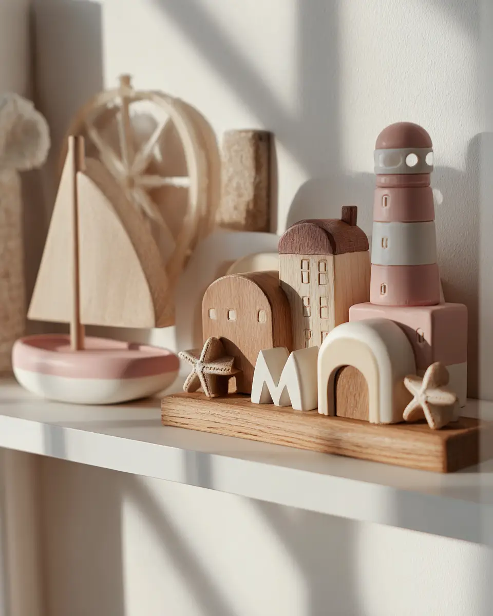 Dusty Rose Coastal Nursery Decor Ideas