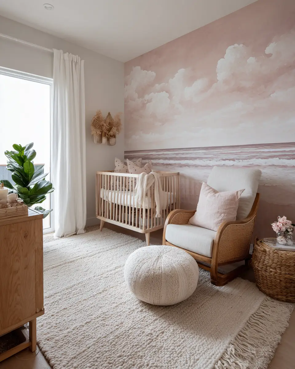 Dusty Rose Coastal Nursery Decor Ideas