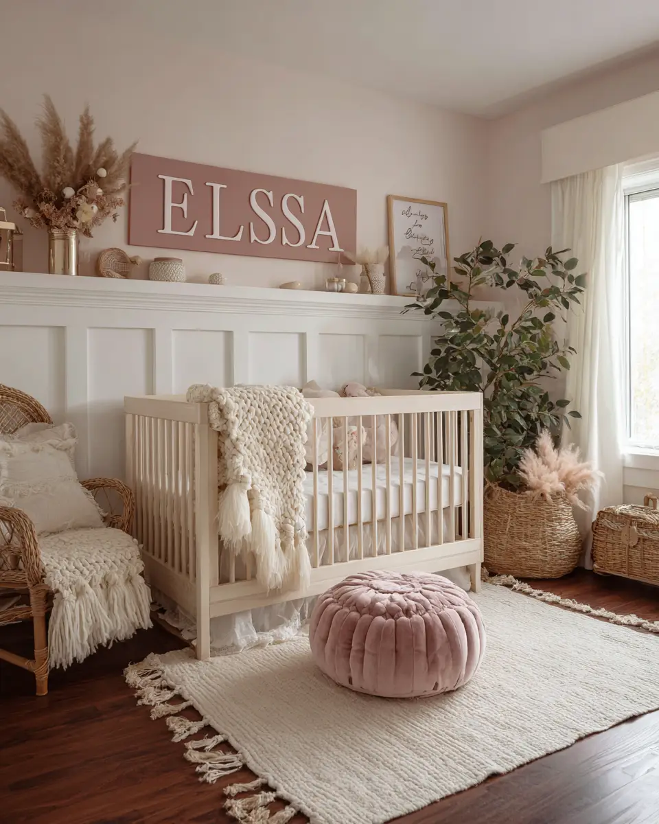 Dusty Rose Coastal Nursery Decor Ideas