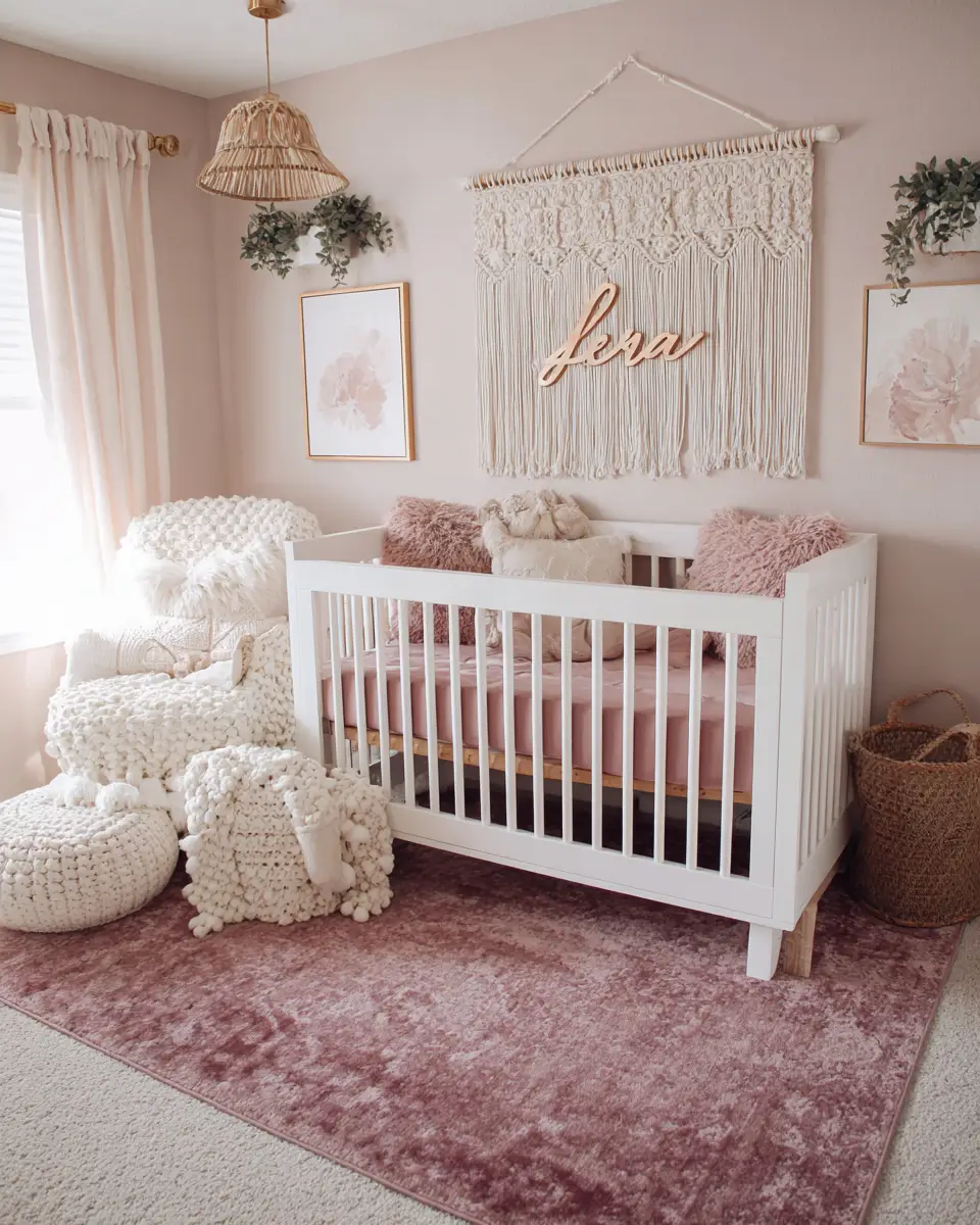 Dusty Rose Coastal Nursery Decor Ideas