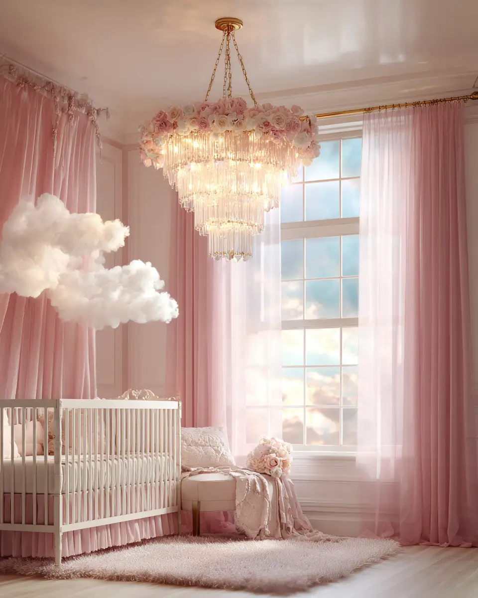 Dusty Rose Coastal Nursery Decor Ideas