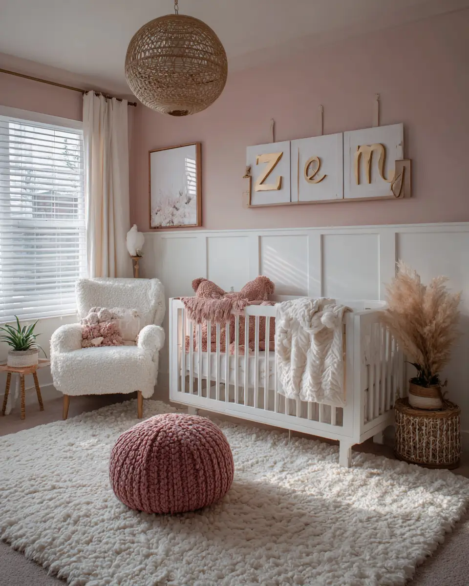 Dusty Rose Coastal Nursery Decor Ideas
