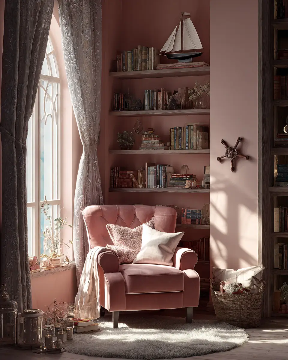 Dusty Rose Coastal Nursery Decor Ideas