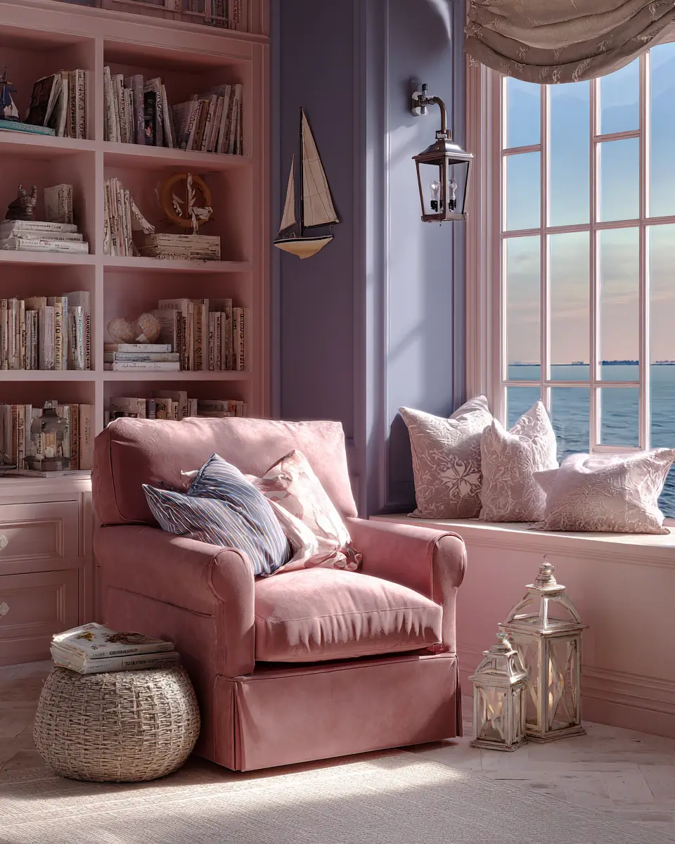 Dusty Rose Coastal Nursery Decor Ideas