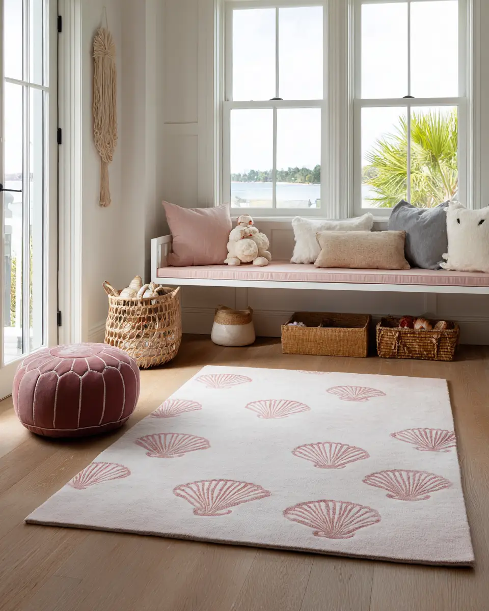 Dusty Rose Coastal Nursery Decor Ideas