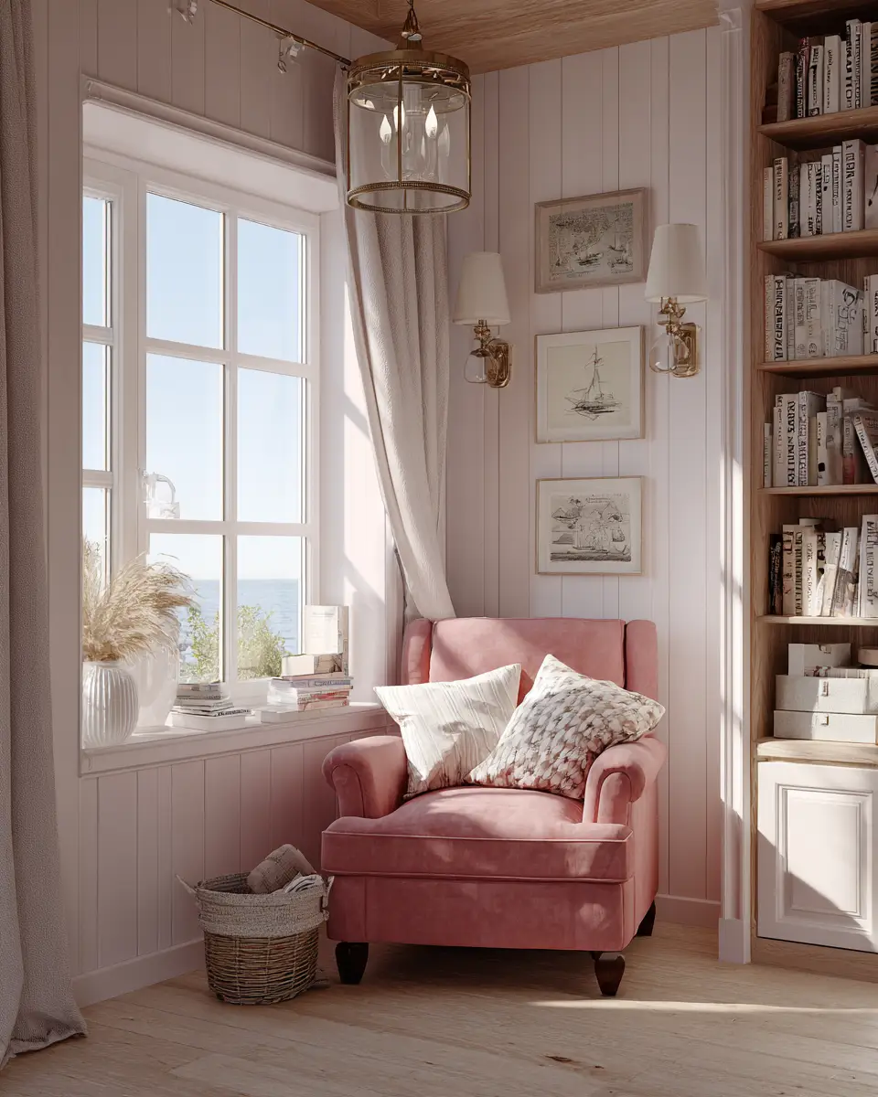 Dusty Rose Coastal Nursery Decor Ideas