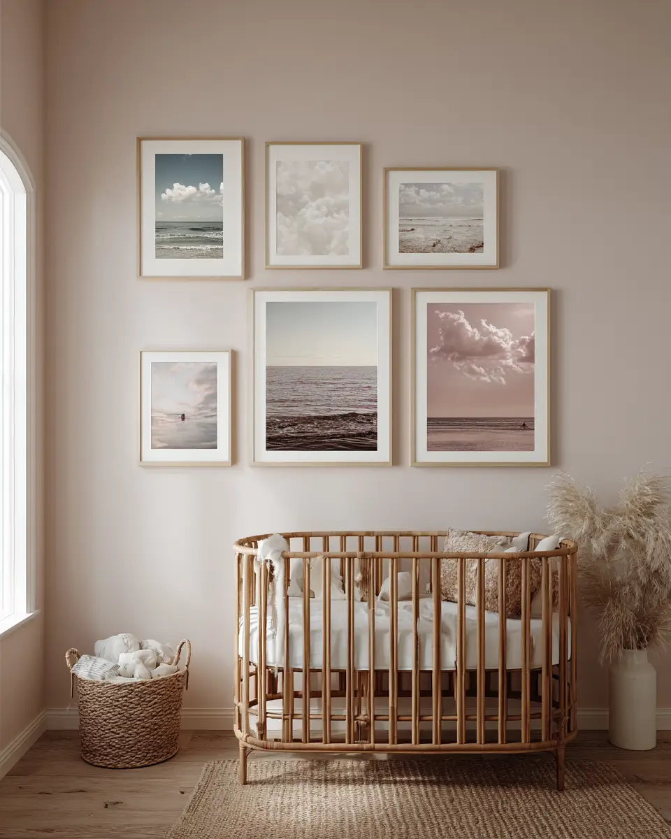 Dusty Rose Coastal Nursery Decor Ideas