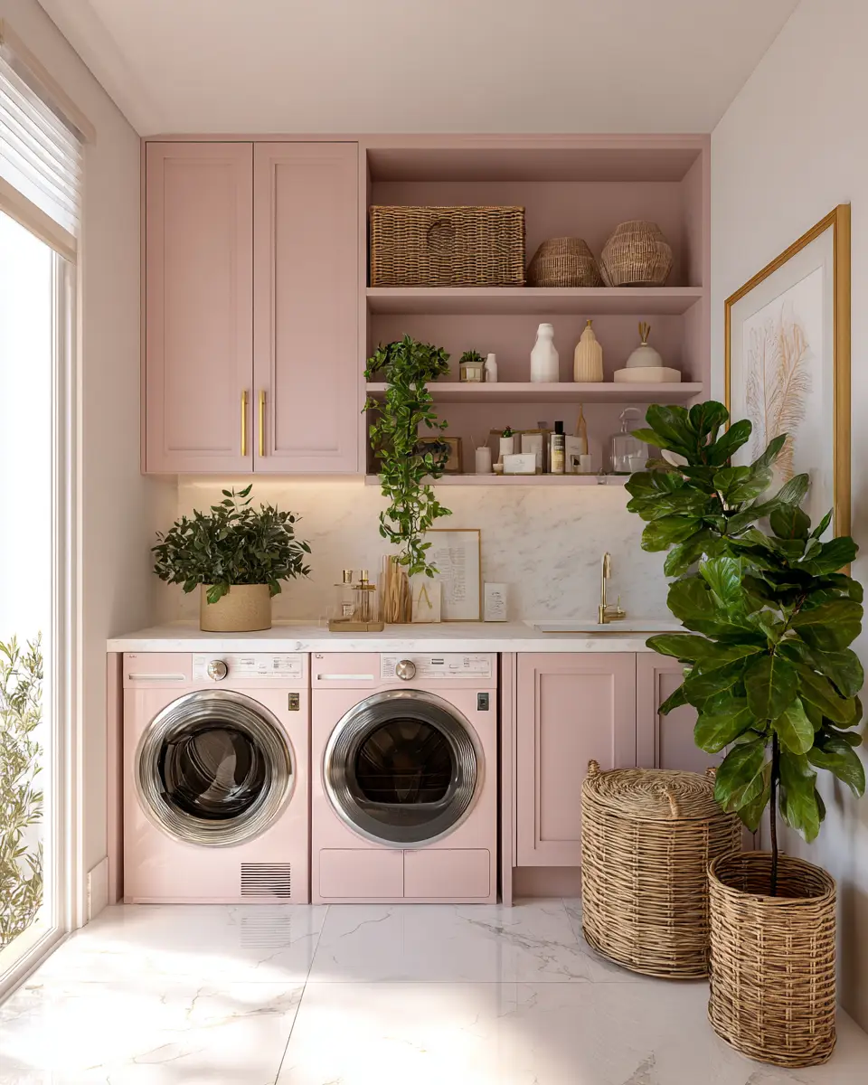 Dusty Rose Contemporary Laundry Room Decor Ideas