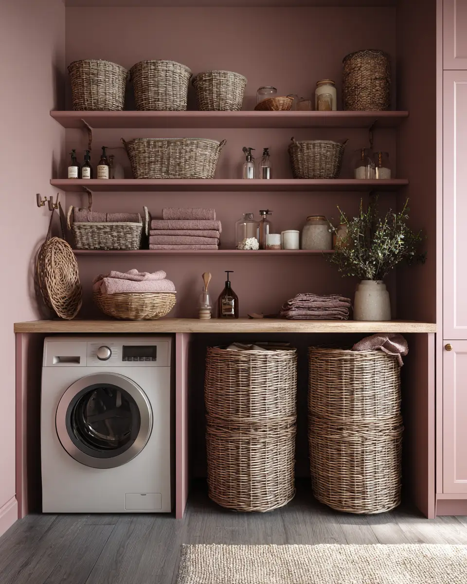 Dusty Rose Contemporary Laundry Room Decor Ideas