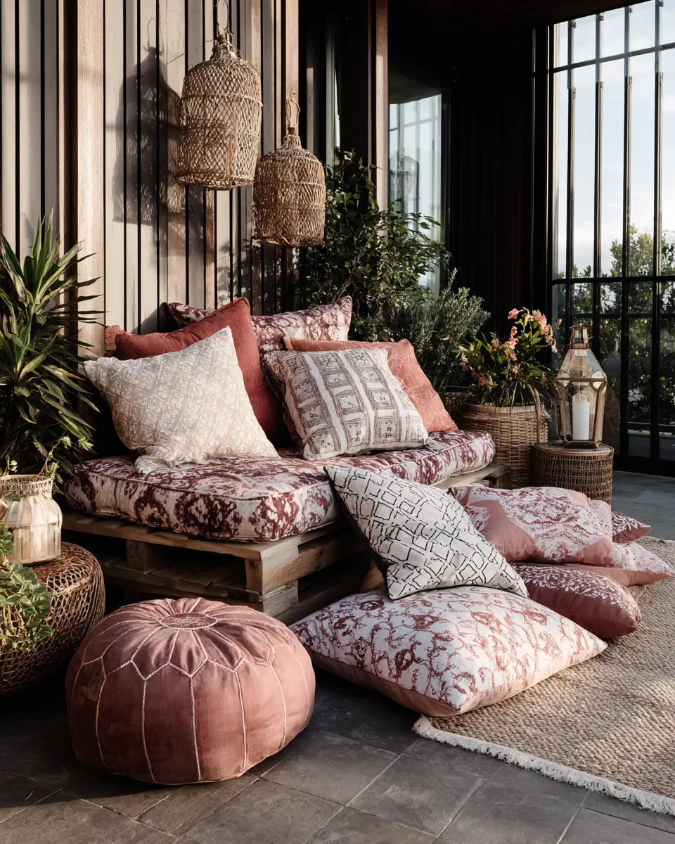Dusty Rose Eclectic Porch Decor Ideas - Featured