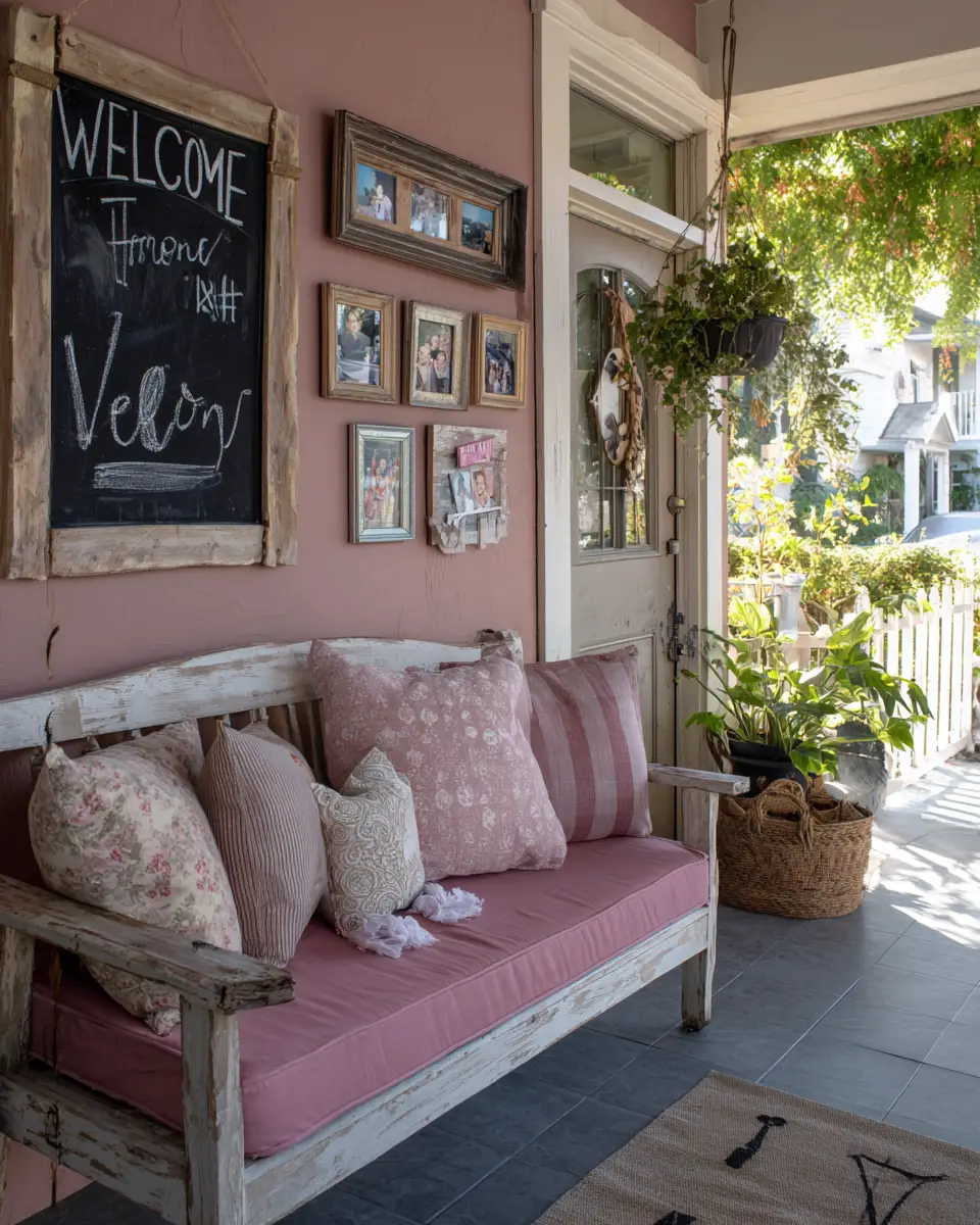 Dusty Rose Eclectic Porch Decor Ideas