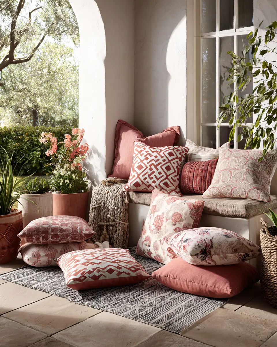 Dusty Rose Eclectic Porch Decor Ideas