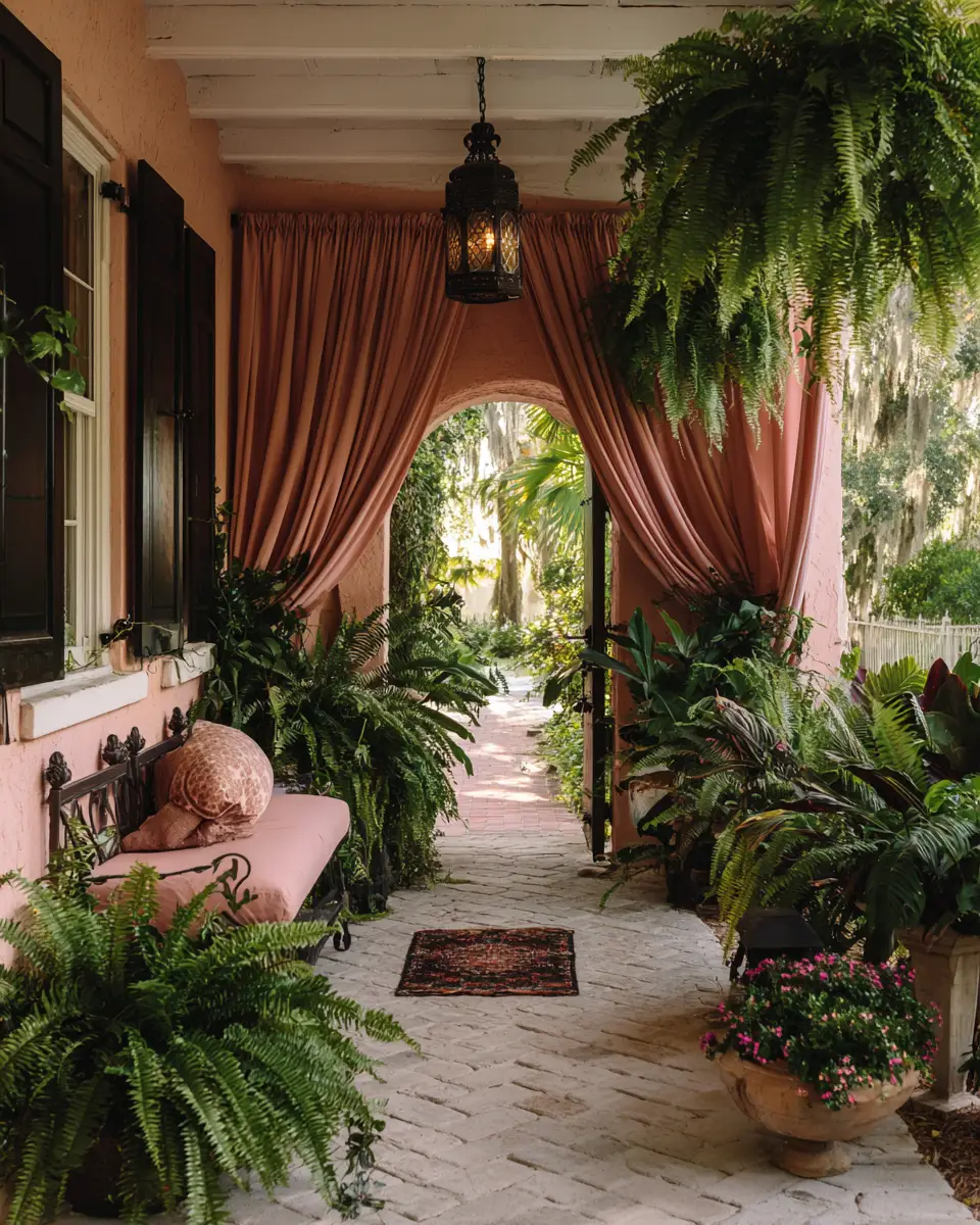 Dusty Rose Eclectic Porch Decor Ideas