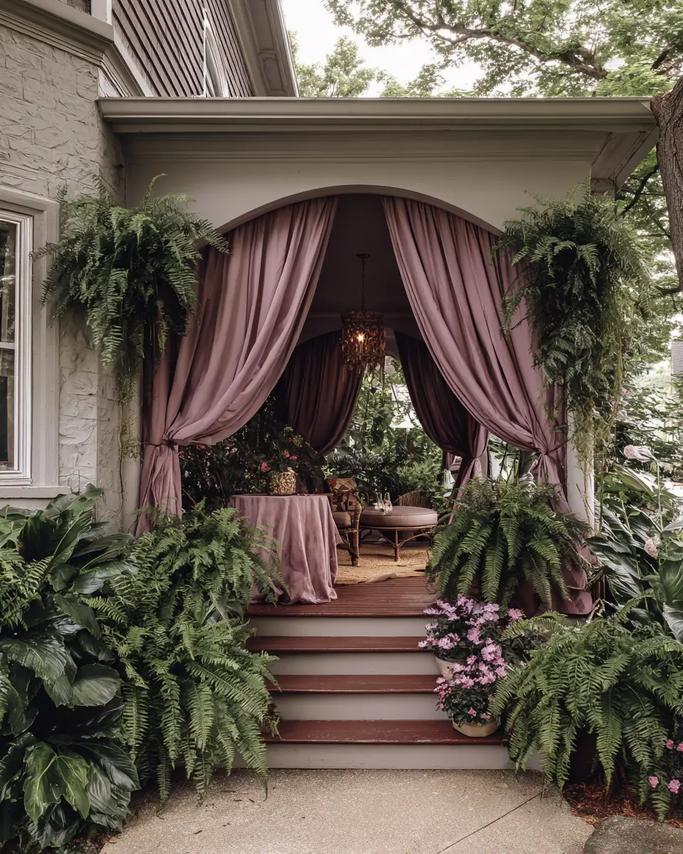 Dusty Rose Eclectic Porch Decor Ideas