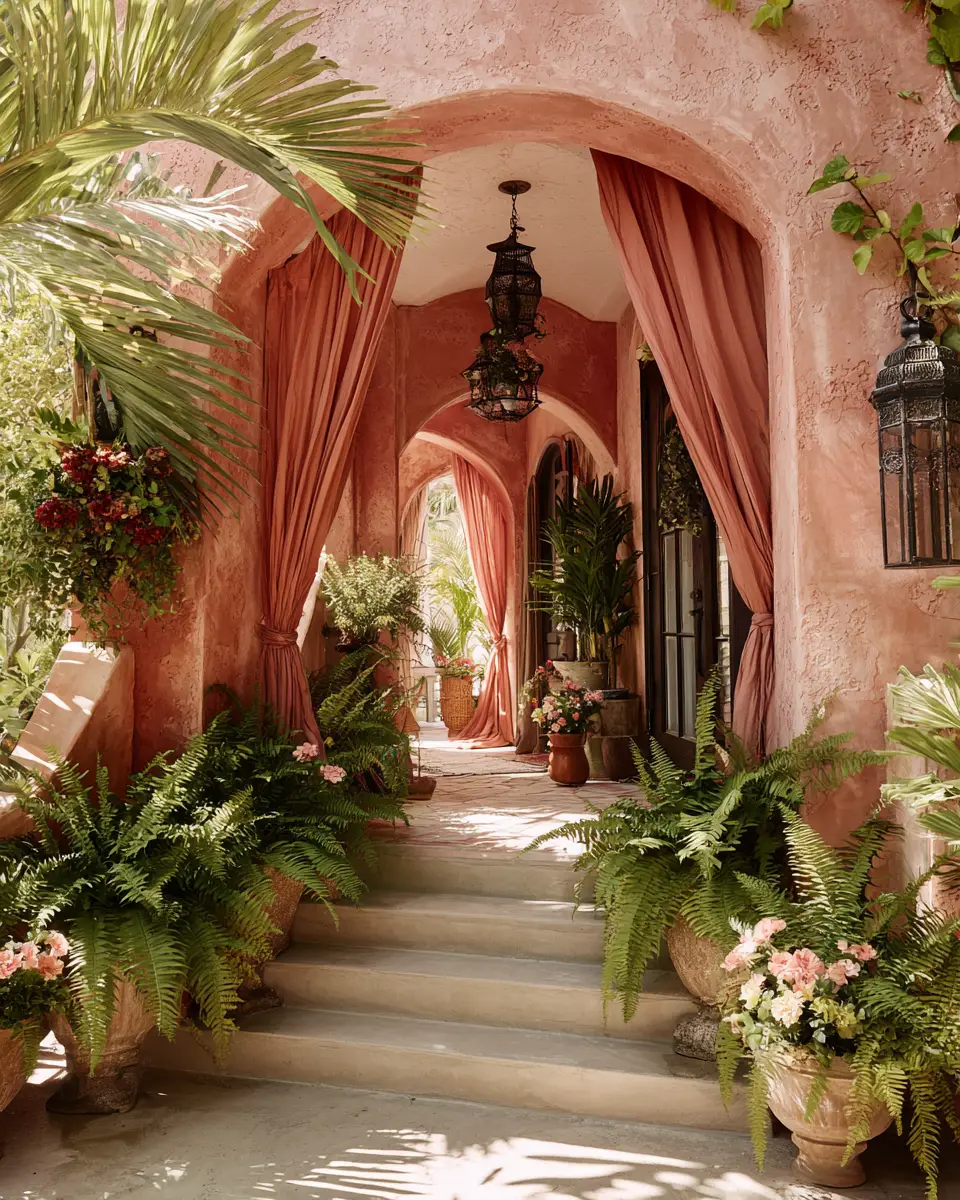 Dusty Rose Eclectic Porch Decor Ideas