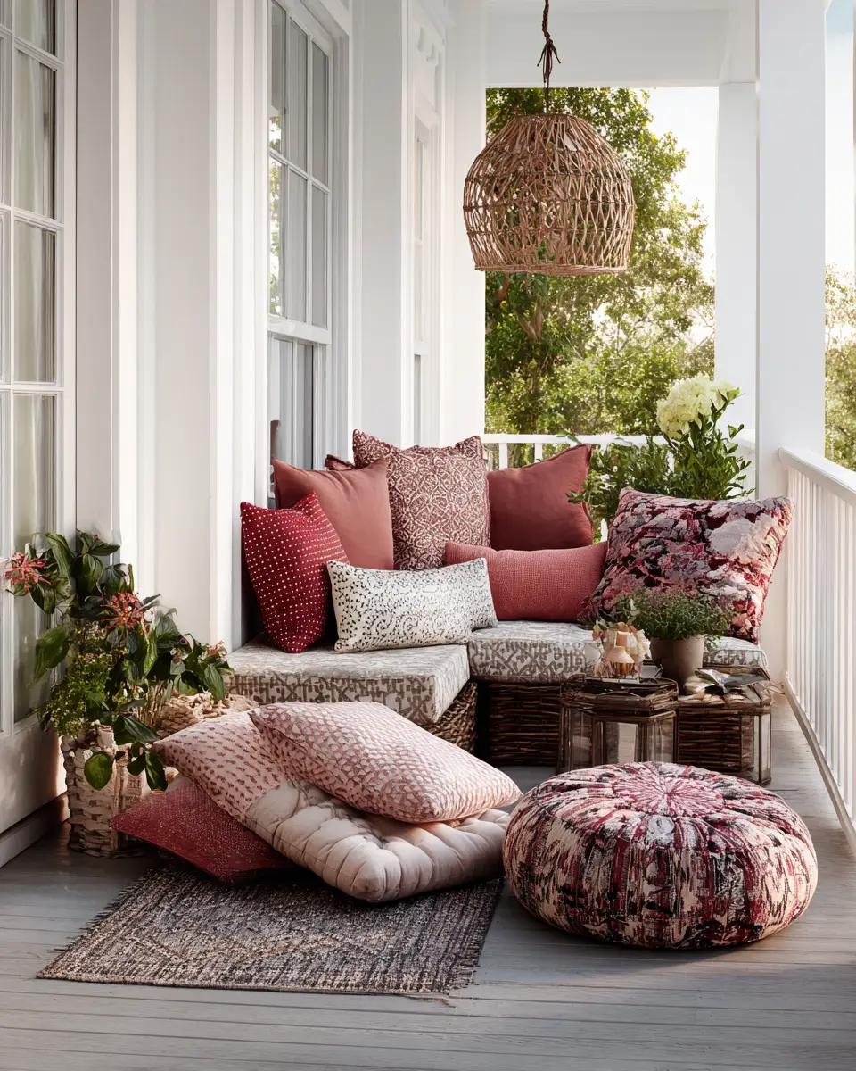 Dusty Rose Eclectic Porch Decor Ideas