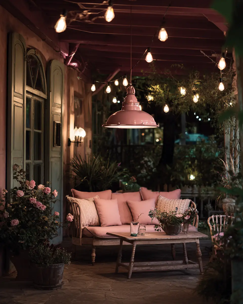 Dusty Rose Eclectic Porch Decor Ideas