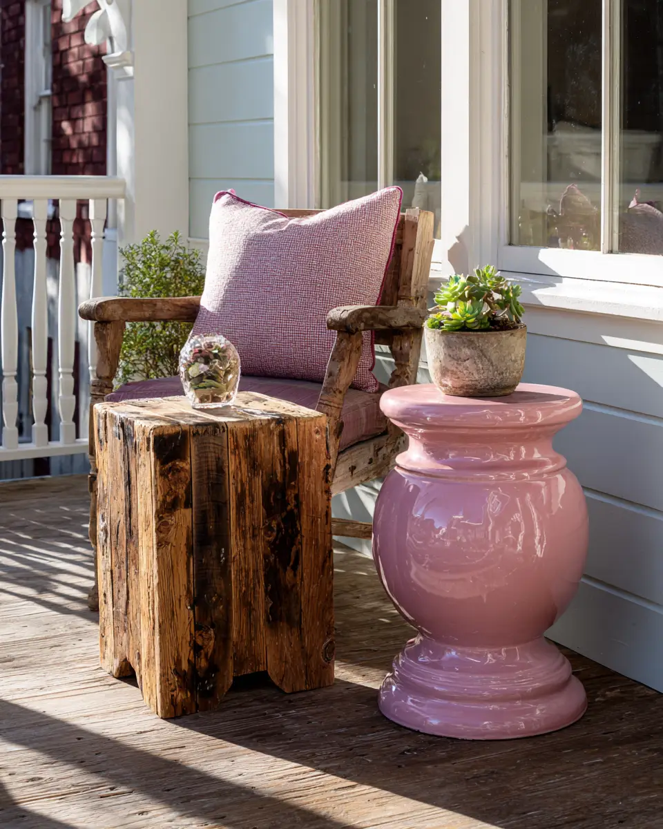 Dusty Rose Eclectic Porch Decor Ideas