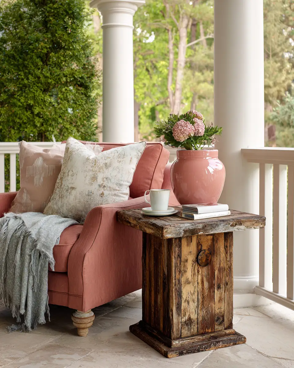 Dusty Rose Eclectic Porch Decor Ideas