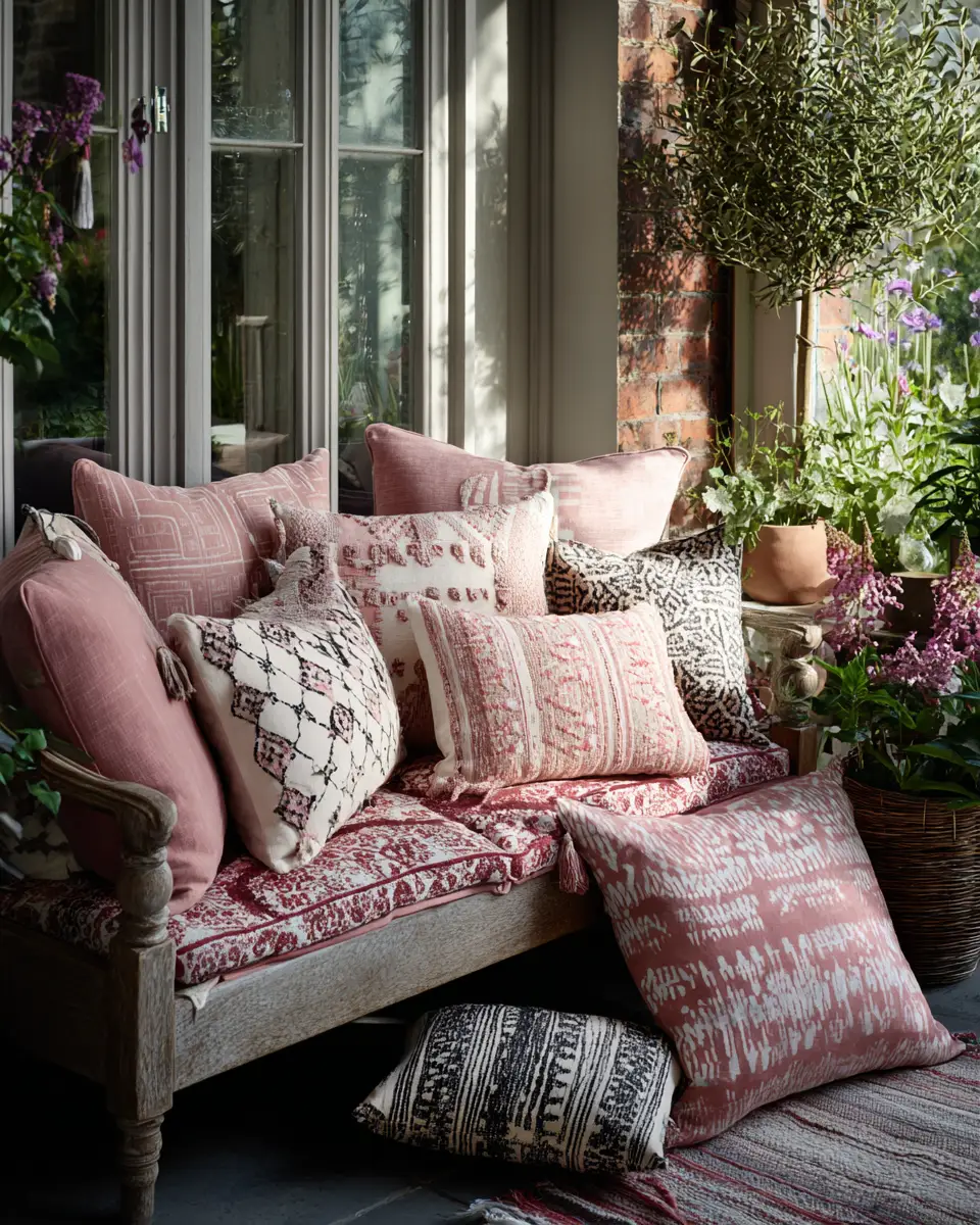 Dusty Rose Eclectic Porch Decor Ideas