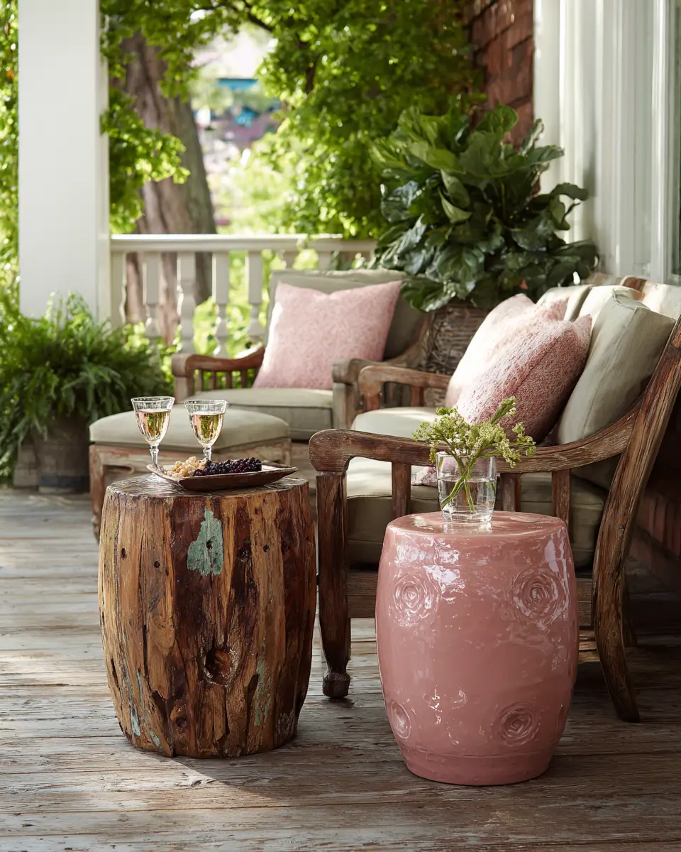 Dusty Rose Eclectic Porch Decor Ideas