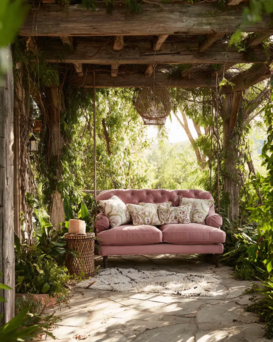 Dusty Rose Eclectic Porch Decor Ideas