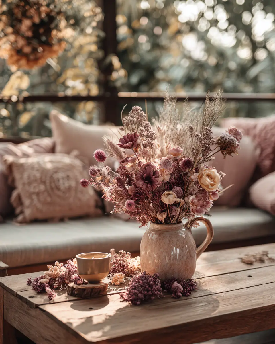 Dusty Rose Eclectic Porch Decor Ideas
