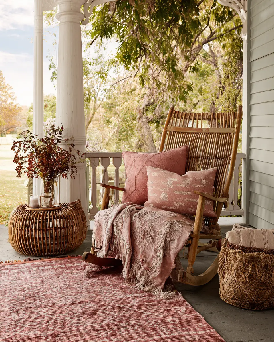 Dusty Rose Eclectic Porch Decor Ideas