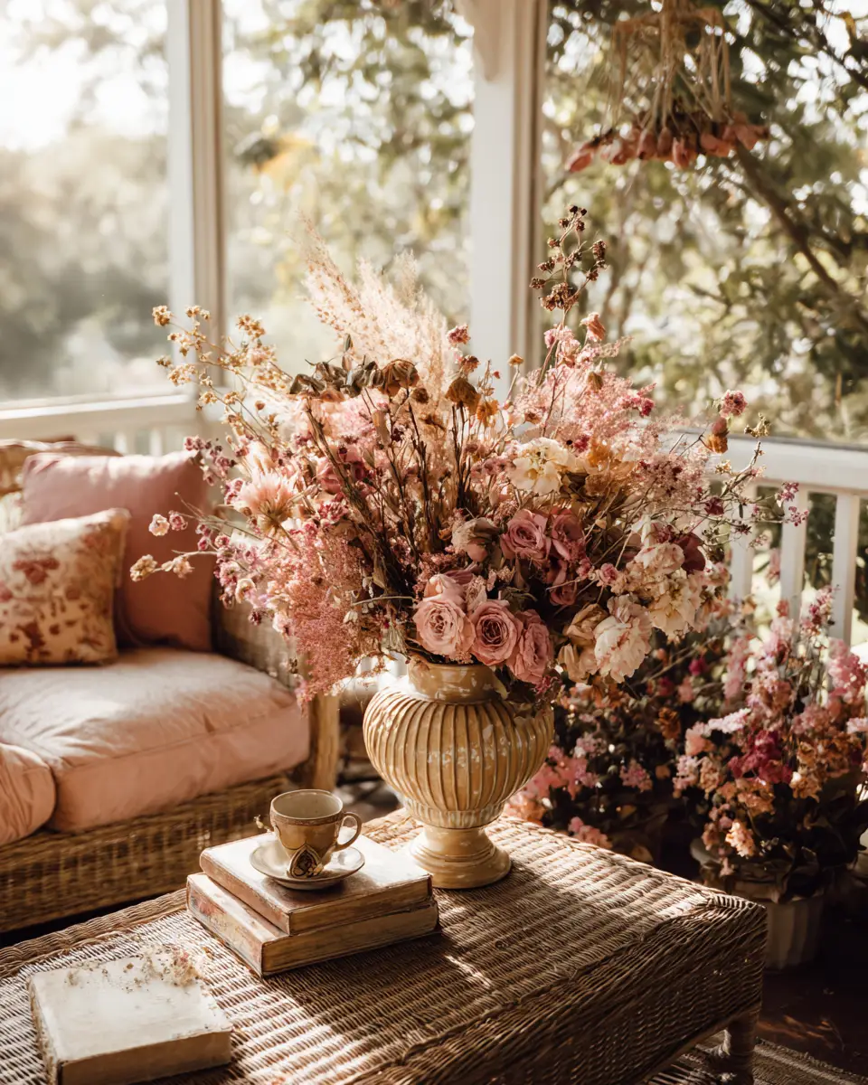 Dusty Rose Eclectic Porch Decor Ideas