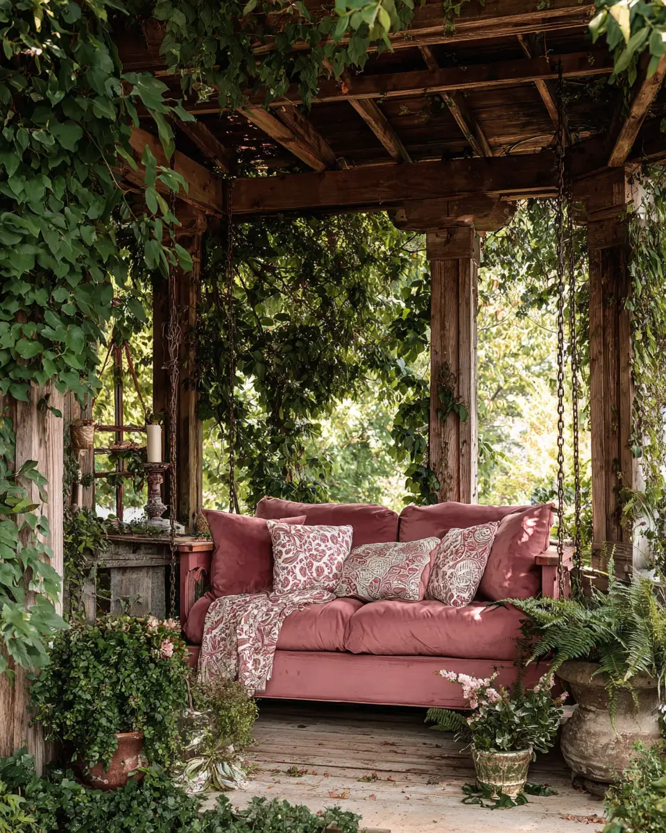 Dusty Rose Eclectic Porch Decor Ideas