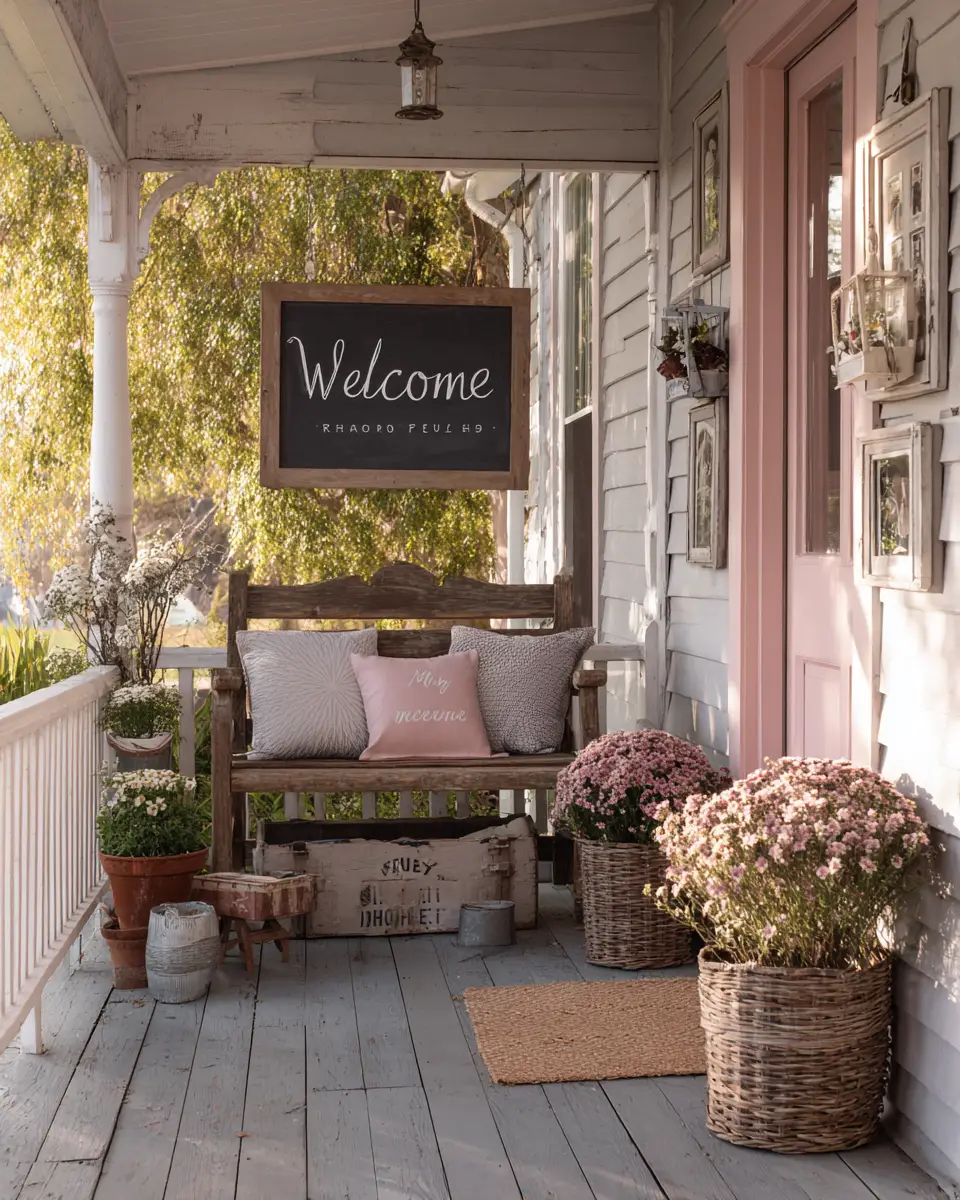 Dusty Rose Eclectic Porch Decor Ideas