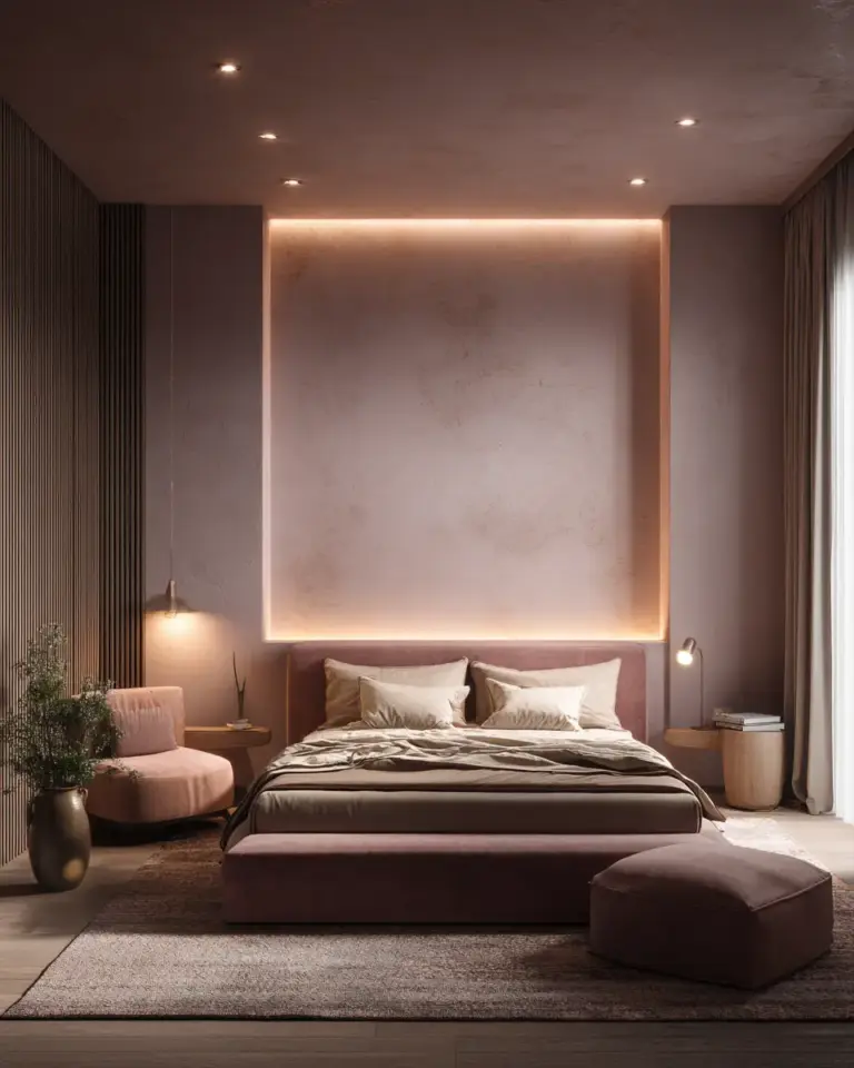 Dusty Rose Minimalist Bedroom Decor Ideas - Featured