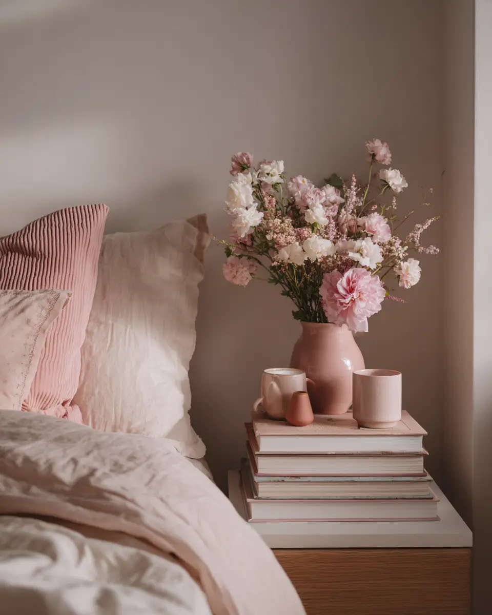 Dusty Rose Minimalist Bedroom Decor Ideas