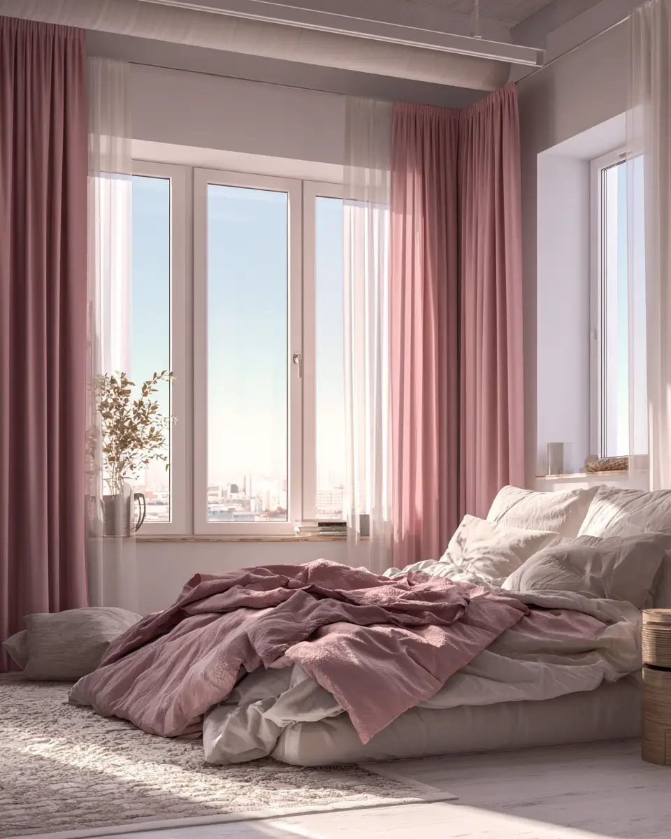 Dusty Rose Minimalist Bedroom Decor Ideas