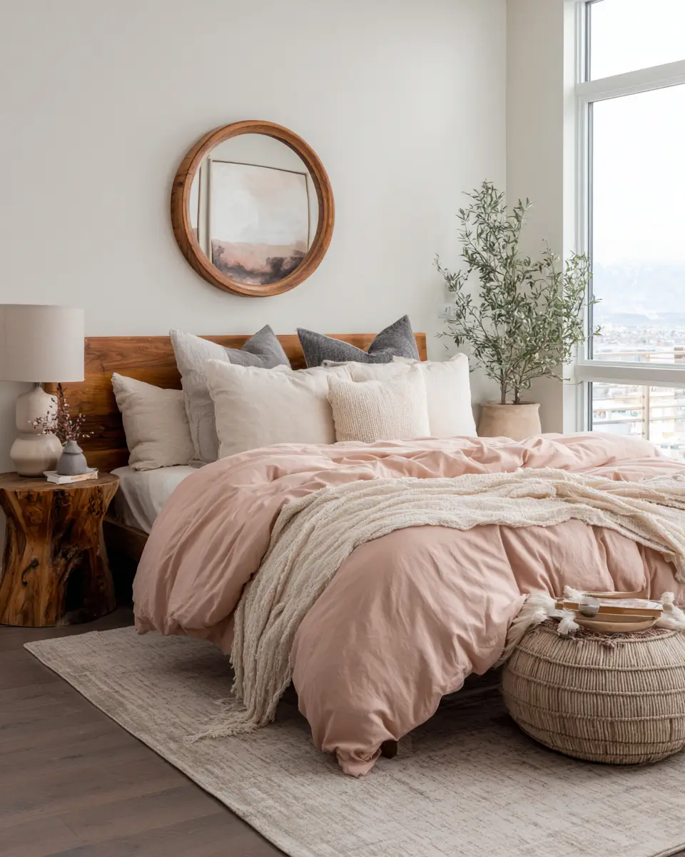 Dusty Rose Minimalist Bedroom Decor Ideas